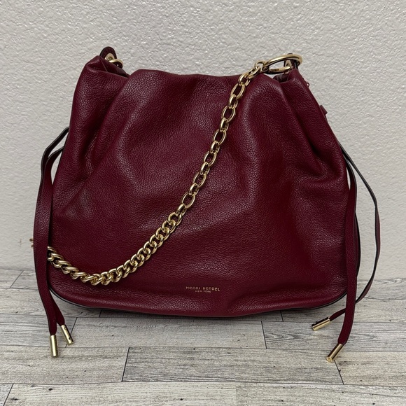henri bendel Handbags - Henri Bendel Deep Red Leather Shoulder Bag EUC